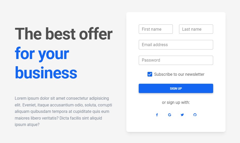 Bootstrap Sign Up Form