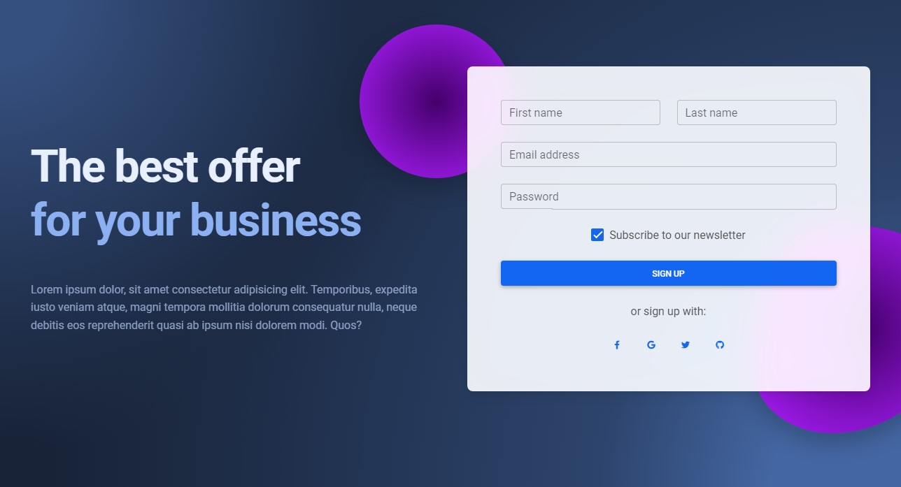 Bootstrap Sign Up Form