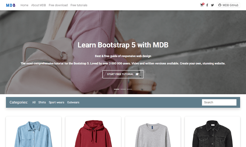 MDB 5 - Bootstrap 5 & Material Design