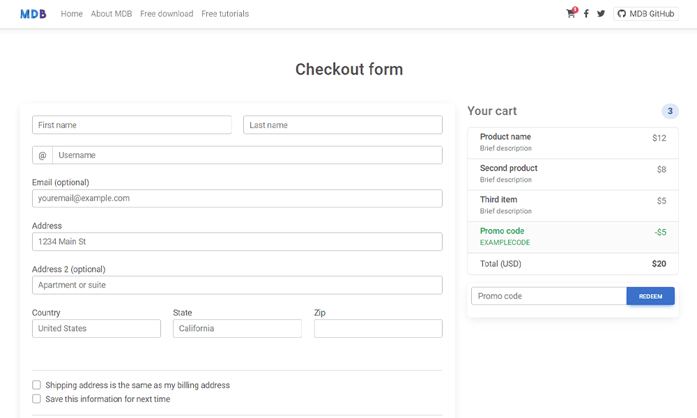 MDB 5 - Bootstrap 5 & Material Design
