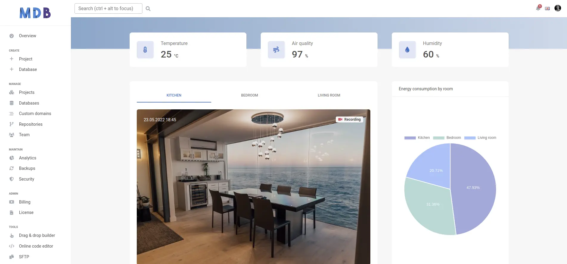 Bootstrap 5 Home dashboard